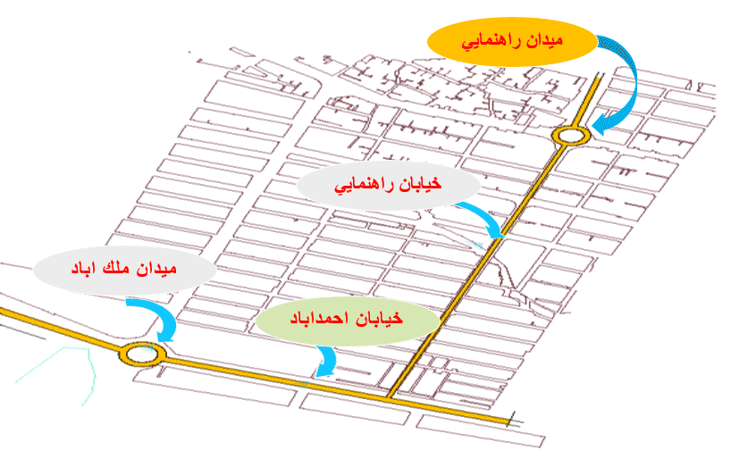 موقعیت خیابان راهنمایی مشهد