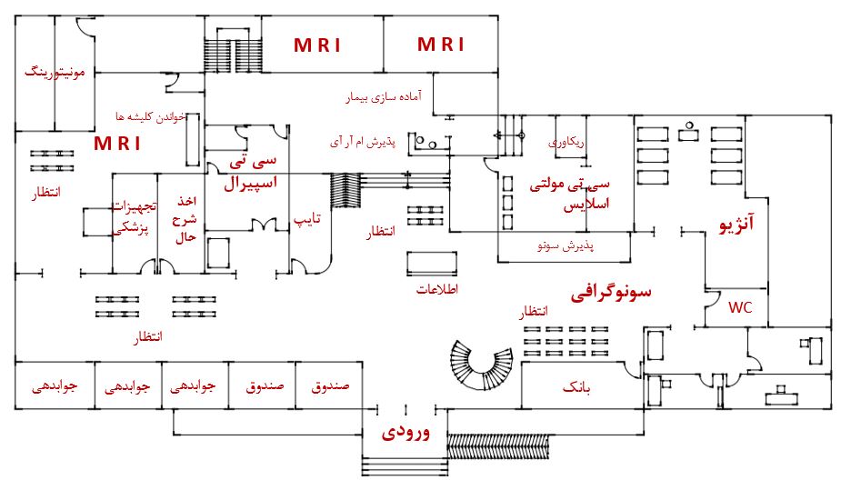 پلان مرکز تصویربرداری بیمارستان امام خمینی